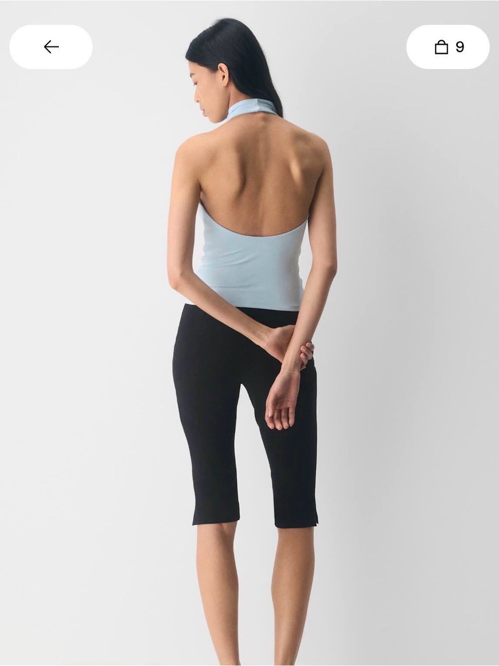 Aritzia Light Blue Cowl Neck Halter Top *NEW WITH TAGS** - Picture 2 of 2